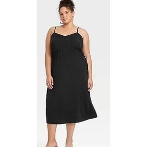 Universal Thread Sandwash Cami Maxi Tank dress Black Size 4X